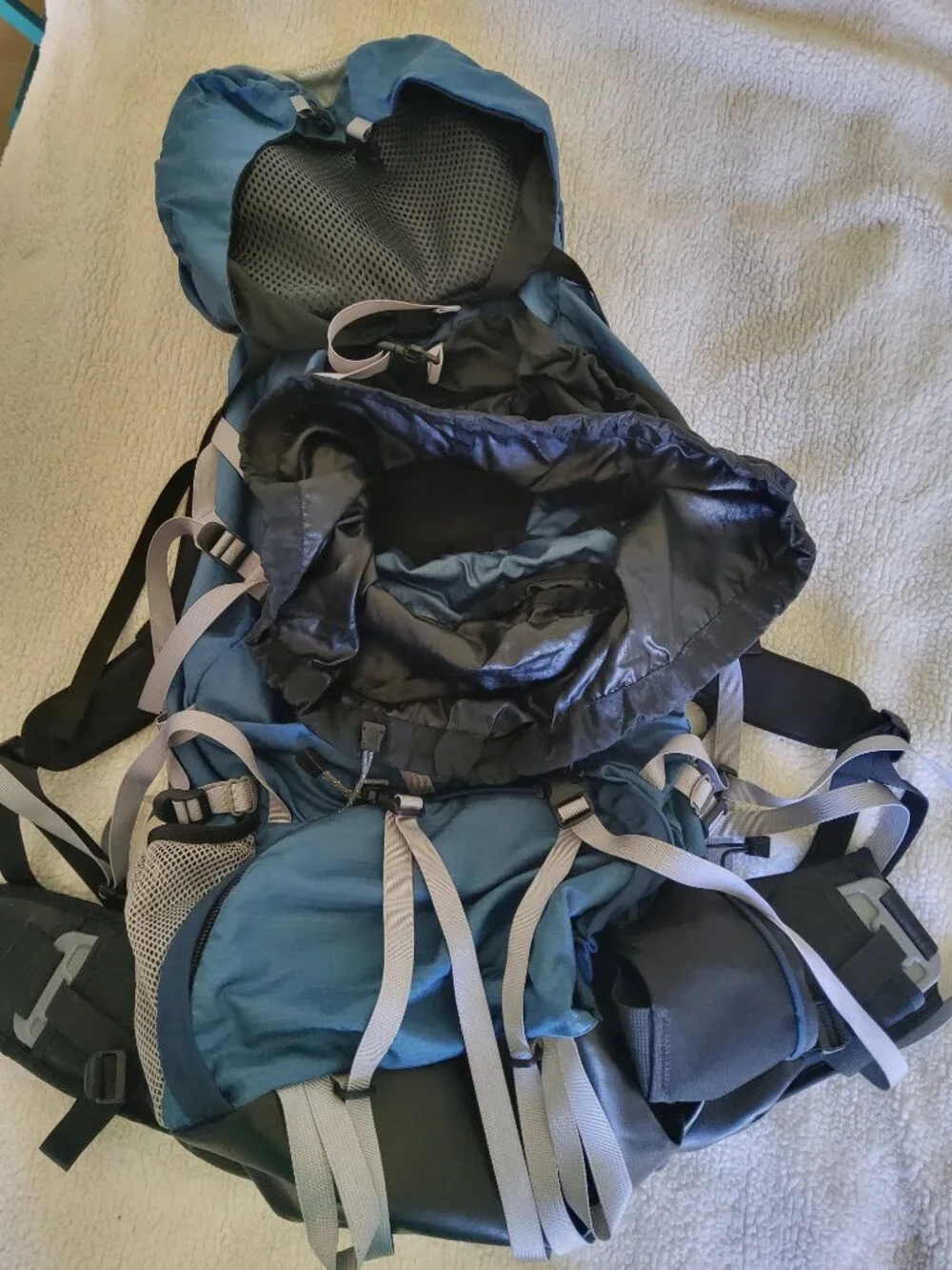 Gregory Shasta Internal Frame Hiking Backpack 82L Blue Gray Camping Expedition M